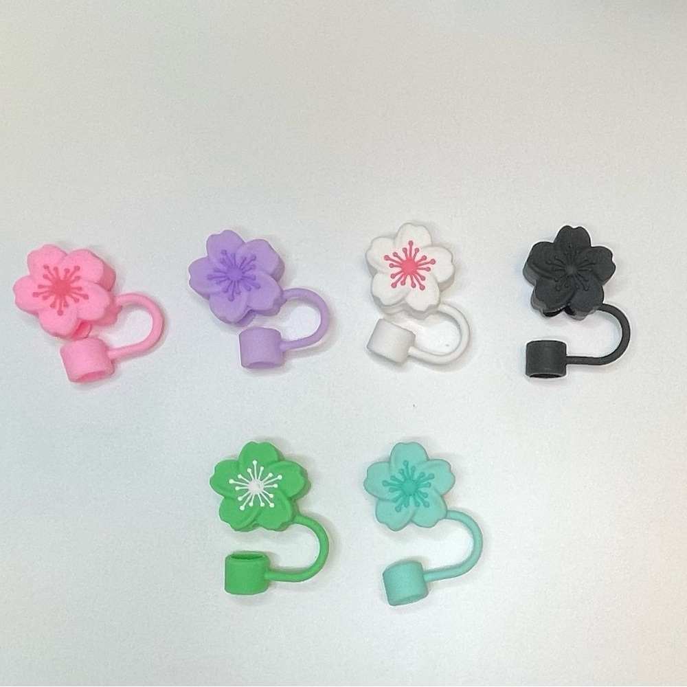 NWOT Floral Straw Covers Buy one or whole set!